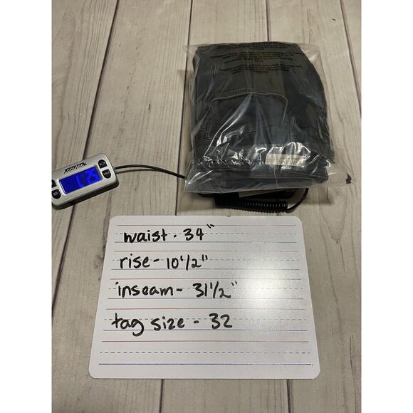 All Saints Jeans Men 34x31.5 Messier Cigarette Skinny Black Denim Button Fly - Picture 12 of 12